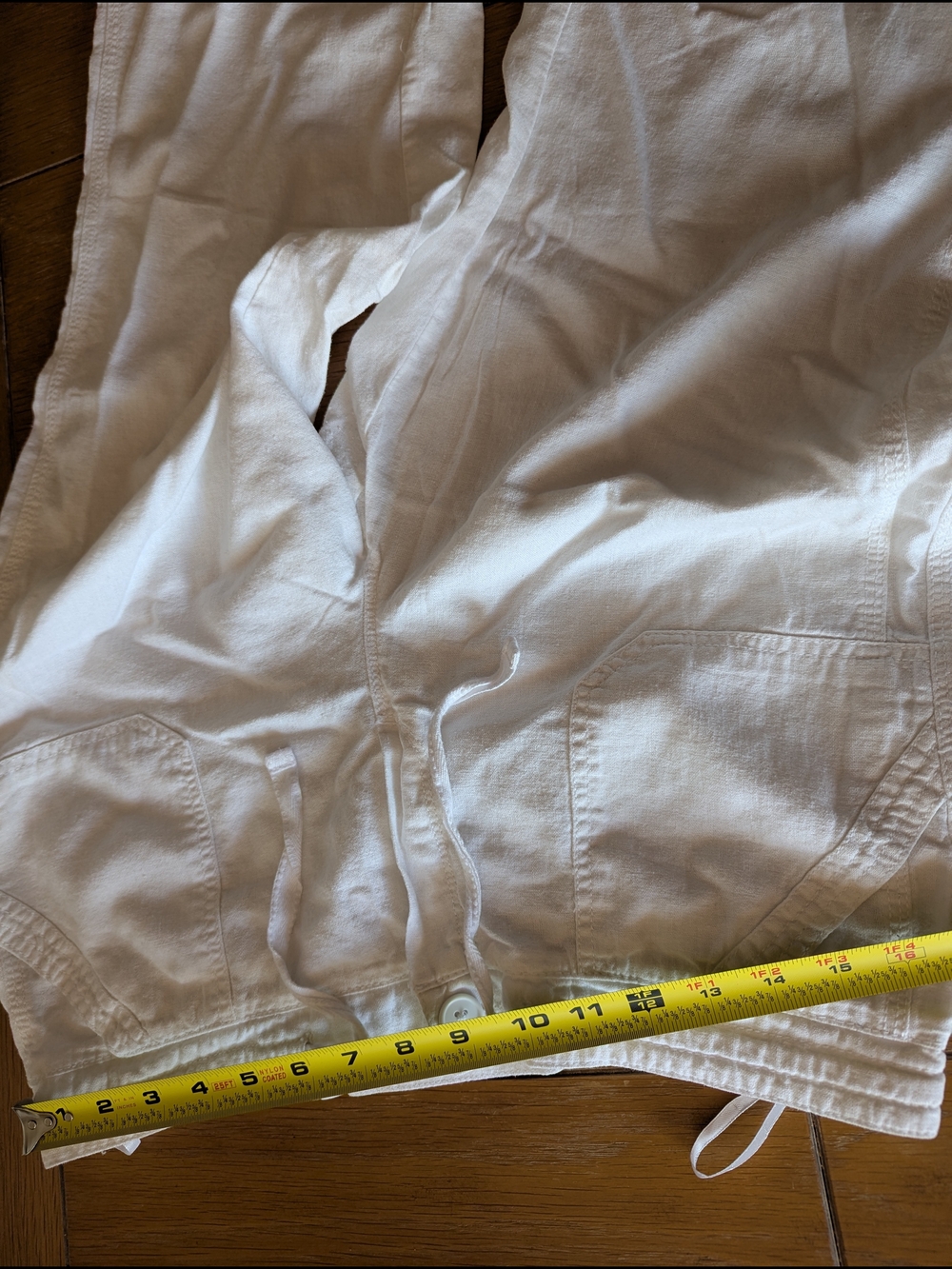 BHS White Cotton Jogger Pants Side Pockets Light Weight Stretchy Waist 16 - Picture 7 of 9
